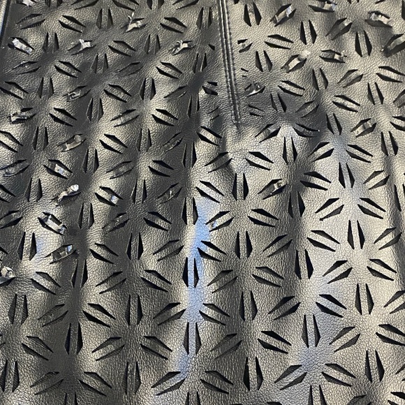 Bailey 44 NWT Black Faux Leather Pencil Skirt with Eyelet Cutout Design - Picture 6 of 7